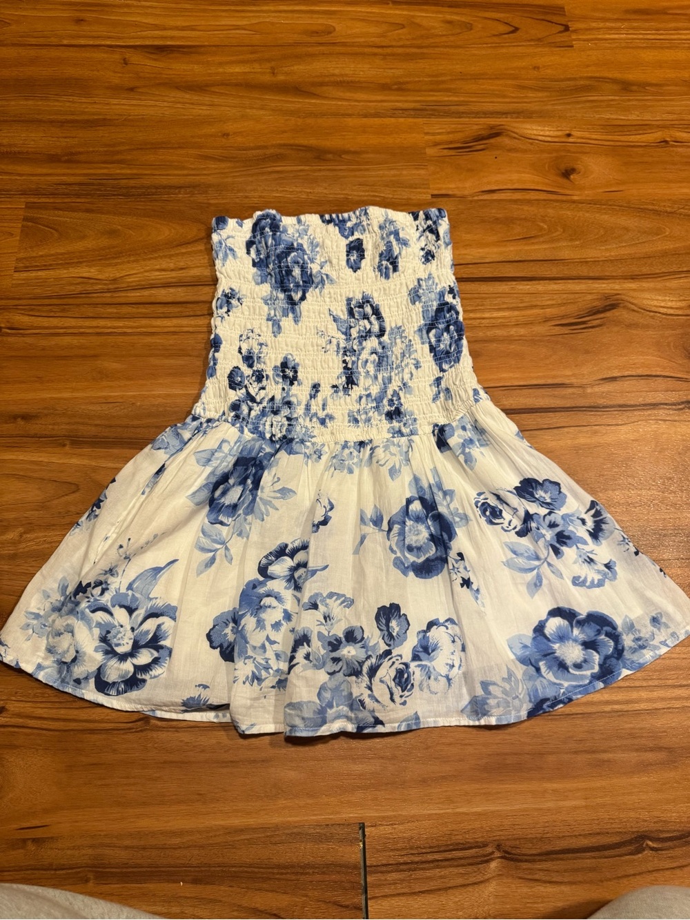 Hollister White & Blue Floral Dress